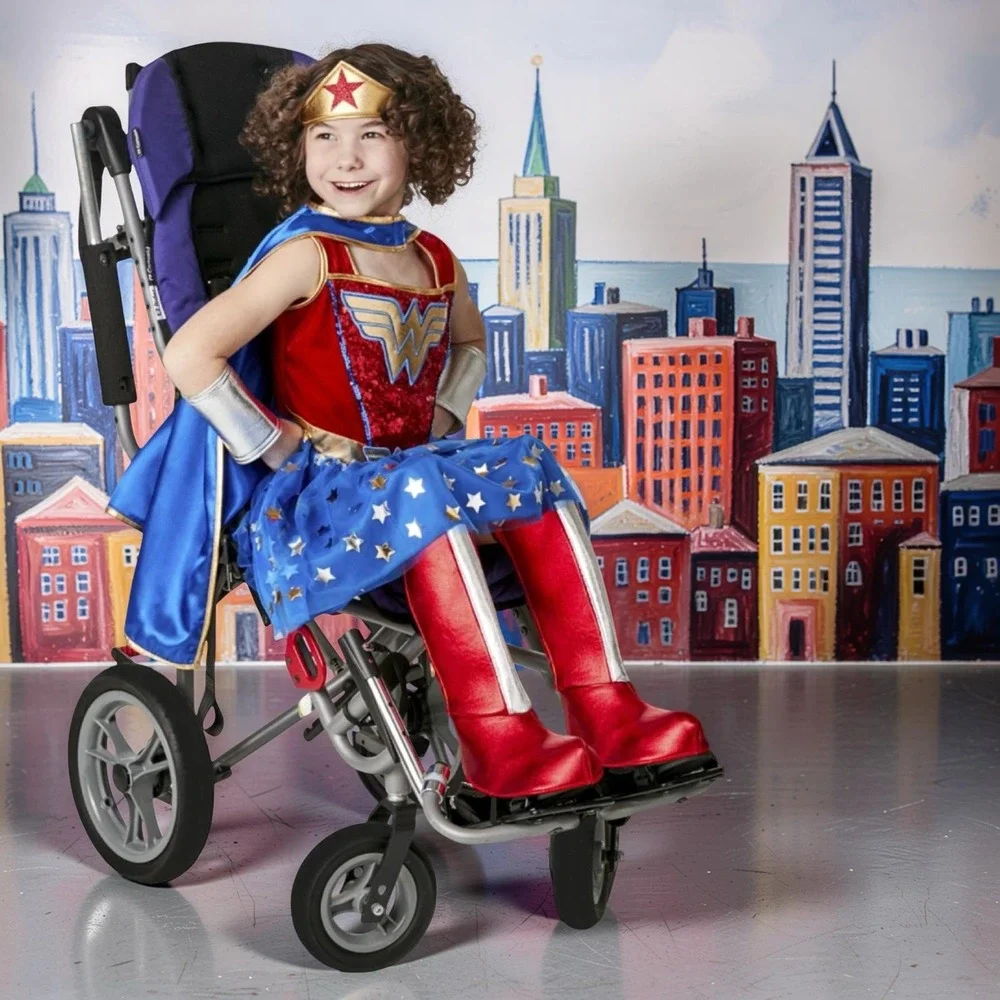 Wonder Woman Girls Adaptive Costume SMALL 6/6X Wheelchair Friendly Rubies NEW